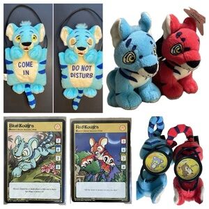 Neopets Kougra Bundle, Door Hanger, Plushies, Trading Cards